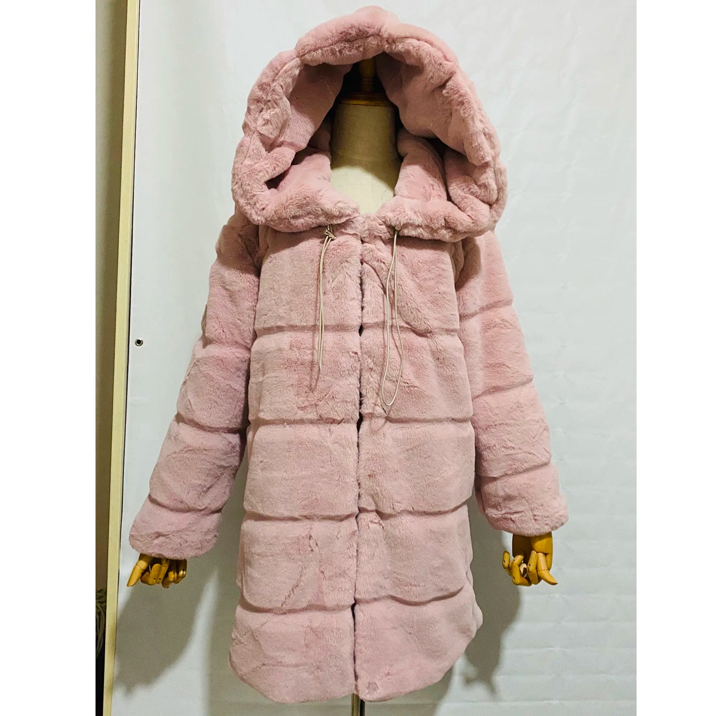 Winter Thick Fuzzy Faux Fur Jacket Women's Warm Plush Long Sleeve