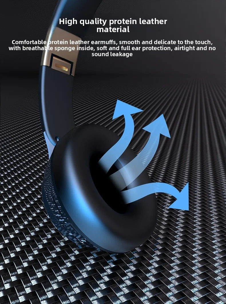 Wireless Headsets Foldable Bluetooth Earphones Noise Reduction Sports Headsets With HD Mic Gaming Headphones Bass Headsets