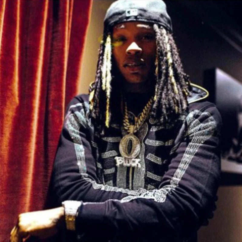 Gothic Long Sleeve Rhinestone Skeleton Hoodie Y2k Jacket Men Hoodies Oversized Full Zip Hoodie Goth Sweatshirt Sport Coat Autumn