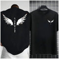 T-shirt Outdoor Street Fashion Top Minimalist Men's Summer New Wing Letter Print Soft and Breathable Round Neck