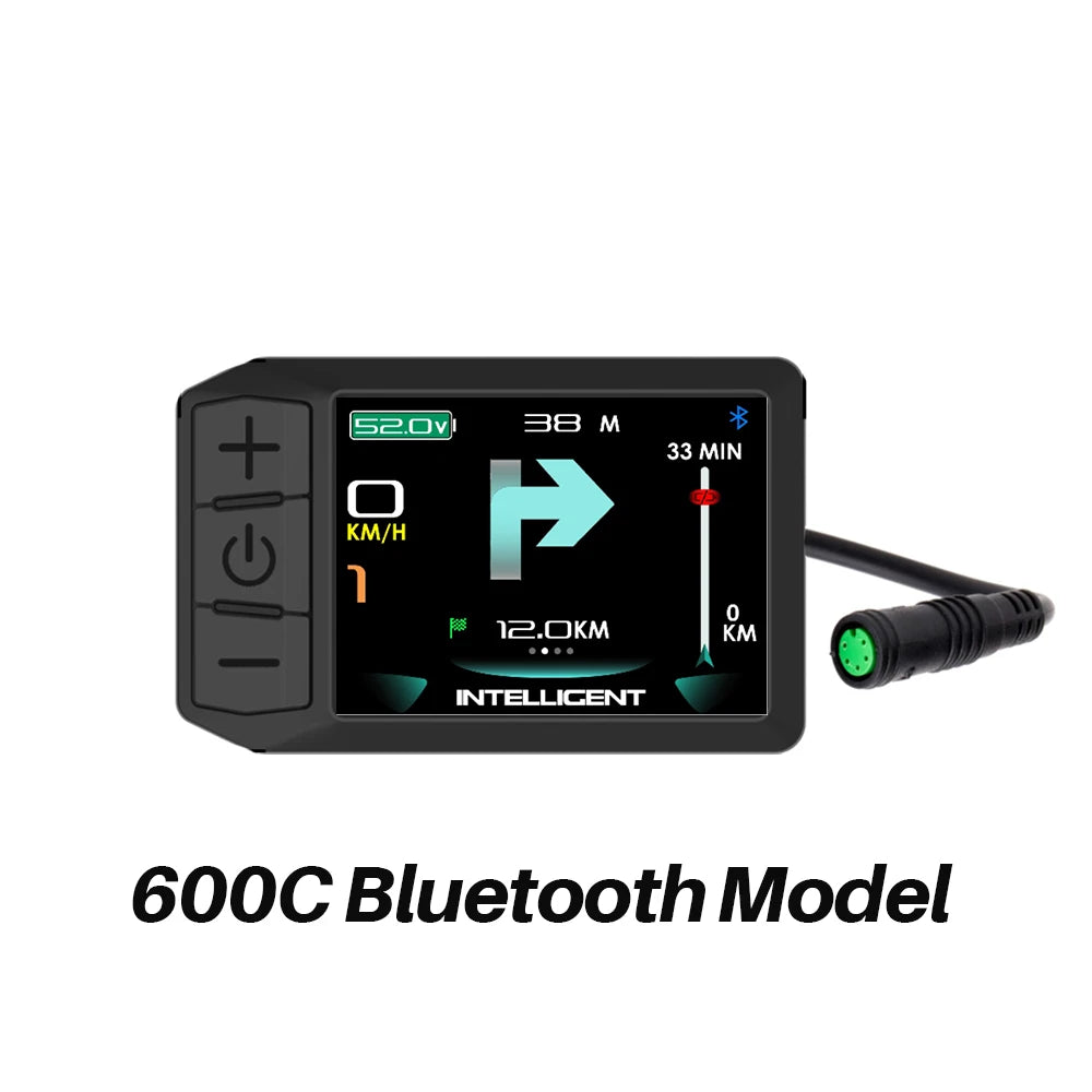 Electric Bicycle LCD 600C Bluetooth Display BF-UART Instrument 500C NEW Speed Applicable To Bafang Mid Hub Motor 36V 48V 52V