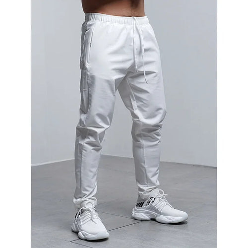 Breathable Loose Running Pants Men Autumn Winter Sport Training Gym Sportswear Elastic Waterproof Outdoor Zip Pocket Sweatpant