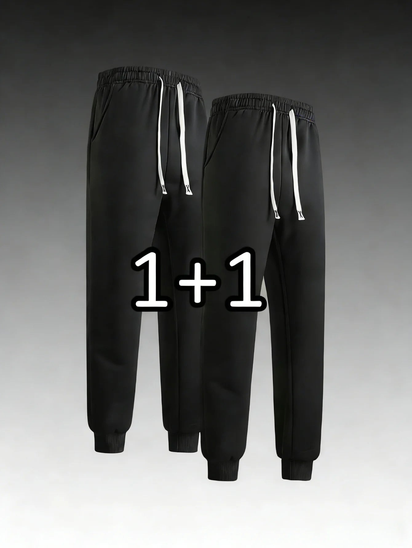 2-Pack Man Pants Clothing Casual Xl Black Men Y2k Clothes Sweatpants Black Sports Trousers Elastic Waistband Autumn Men Trousers