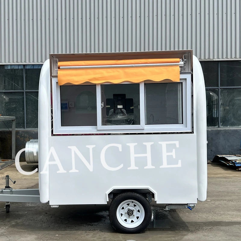 Street Sale use BBQ Food trailer Factory Mobile Pizza Food Truck stainless steel Outdoor Mobile Food Trailer