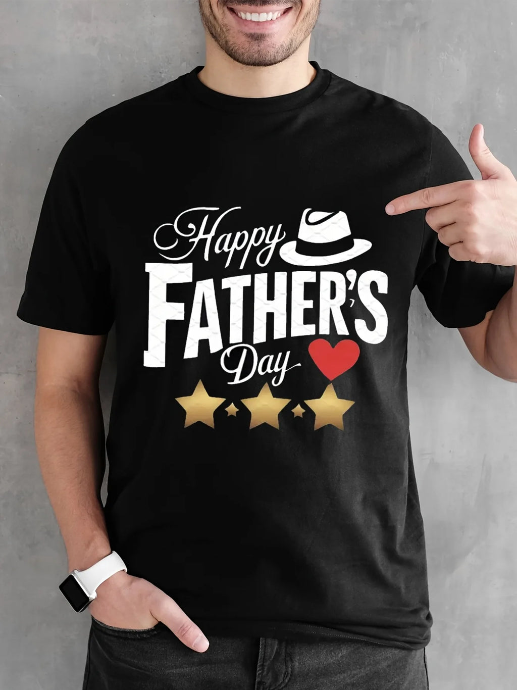 Men's Father's Day Cotton T-Shirt | Casual Crew Neck | Short Sleeve