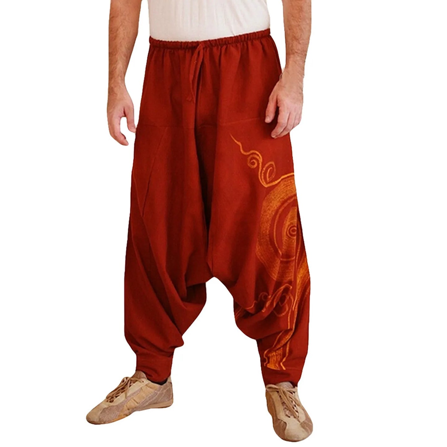 Men's Long Casual Print Loose Trousers Large Size Nationality Sport Trousers Harem Pants Sweatpants Pantalones Hombre