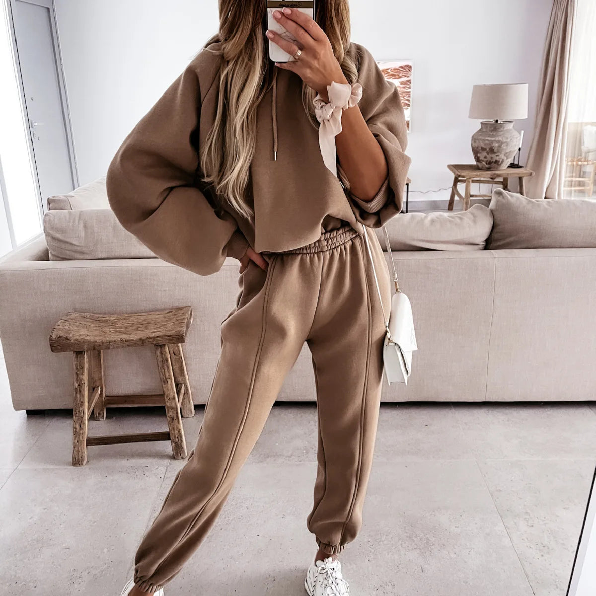 Women's Jogging Pants and Hoodie set Blended Material