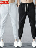 2-Pack Men Trousers Sports Pants Casual Summer Man Clothing Sweatpants Spring 2026 Light Weight Men's Adult Y2k Black Trousers