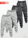 Four-Piece Clothing Casual Pants Loose Fit Men Y2k Man Clothes Trousers Autumn 2025 Elastic Waistband Men's Black Casual Pants
