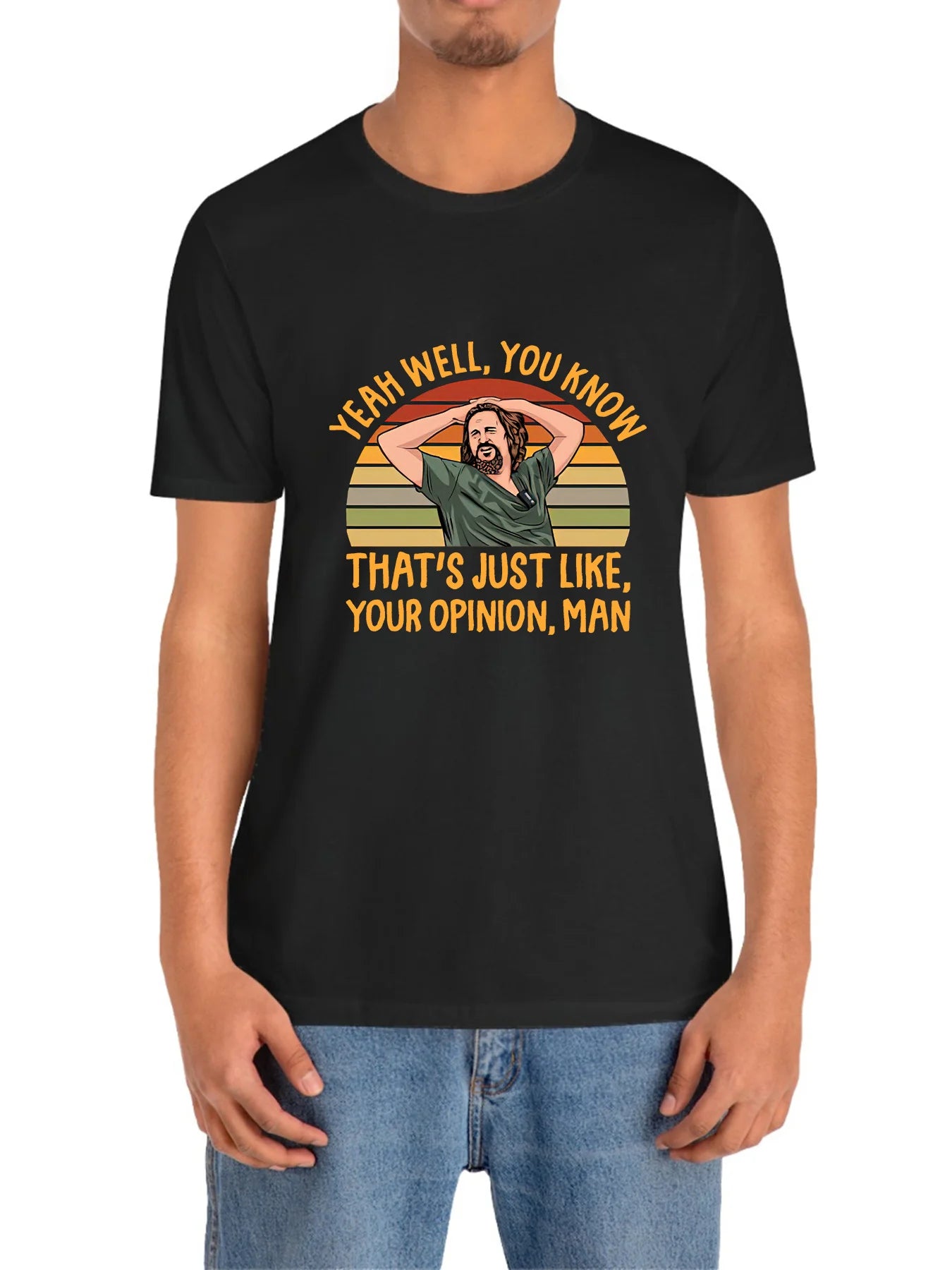 [Casual Comfort] Men's Casual Cotton T-Shirt - "Yeah, Well, That's Just Your Opinion" Graphic Design, Round Neck Short Sleeve