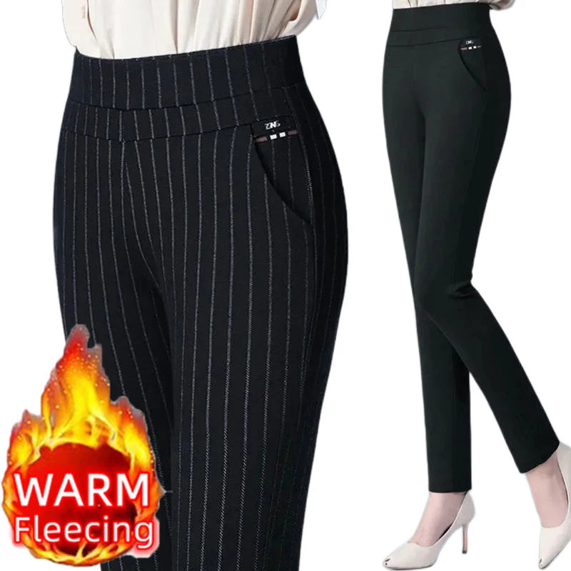 Thin & Thick Warm Winter Pencil Pants Womens Snow Plush Strench Lady OL SkinnyTrousers Femal Thichen Slim  Clothing Leggings