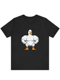 Men's Cotton T-Shirt with Muscular Duck Print - Casual Crew Neck, Short Sleeve, Stretch Fabric