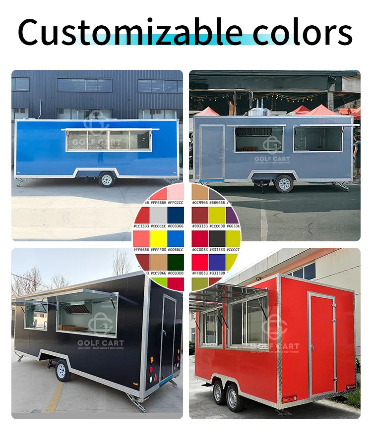 United State Food  Truck with Full Kitchen Concession Bbq Food Trailer with Porch Fully Equipped Custom Food Truck