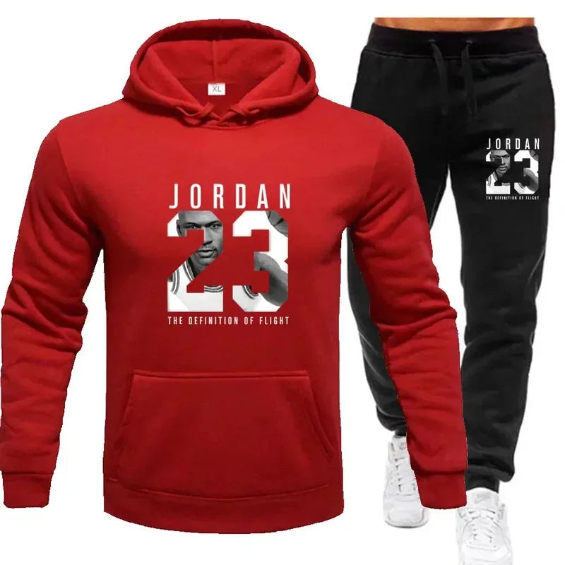 The sweatshirt hoodie is a men's set for Spring 2025 and a women's set for women's sportswear featuring a hoodie and sweatpants