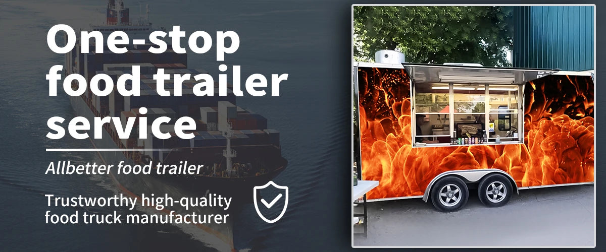 Allbetter 23ft Food Trailer Mobile Kitchen Hot Dog Stand Food Cart Pizza Mobile Food Truck Trailer USA Standard for Sale