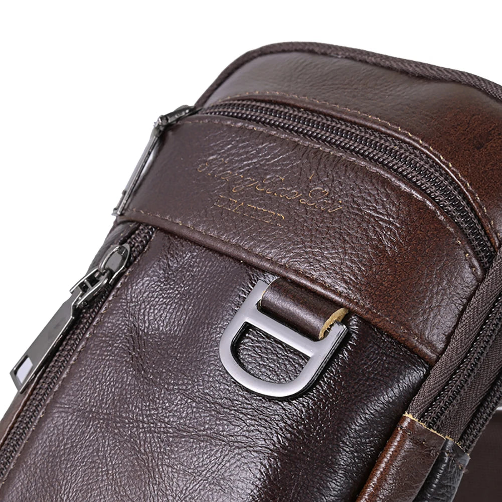 Men Stylish Crossbody Bag Waterproof Leather Simple Shoulder Bag Lightweight Fashion Sling Bag Men Daily Sports Bag
