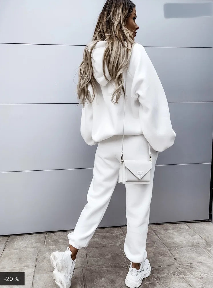 Women's Jogging Pants and Hoodie set Blended Material