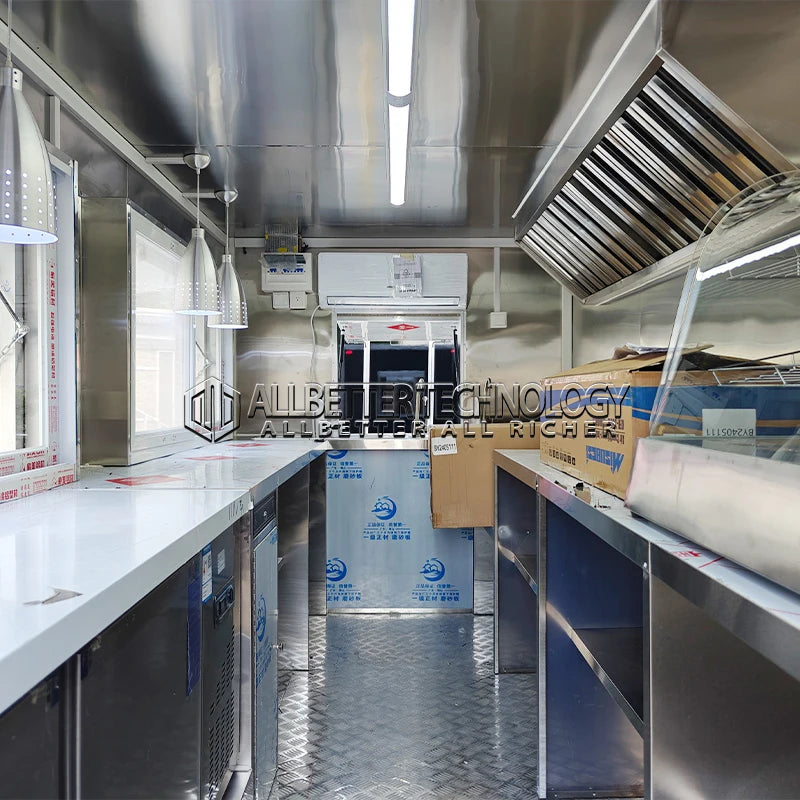 Allbetter 20ft Concession Food Trailer Mobile Food Truck Trailer Full Kitchen Bbq Pizza Fast Food Cart for Food Business