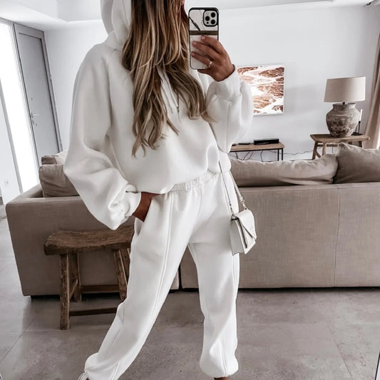 Women's Jogging Pants and Hoodie set Blended Material