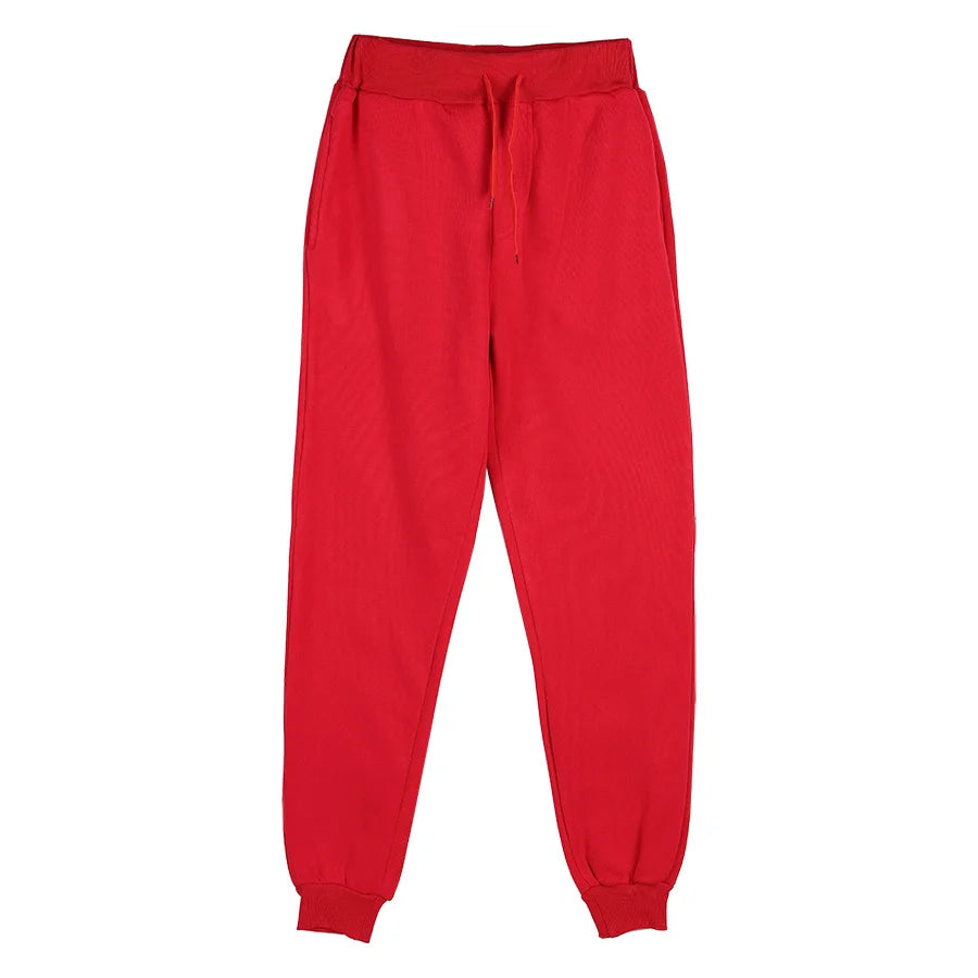 New Joggers Sweatpants Men and Women Elastic Waist Lose Casual Trousers white beige pink yellow Hip Hop Mens Sweat Pants