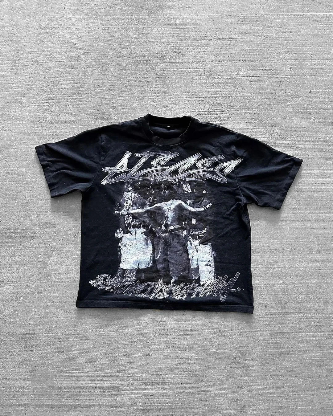 American Retro Letter Print Oversized T Shirt Y2K Streetwear Hip Hop Crew Neck Loose Casual Harajuku Fashion Street Goth Top