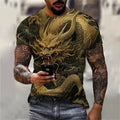 Man Oversized Streetwear Harajuku O-Neck Top Tees Dragon 3D Printed Men's T-shirt Hip Hop Short Sleeve Summer Casual Clothing