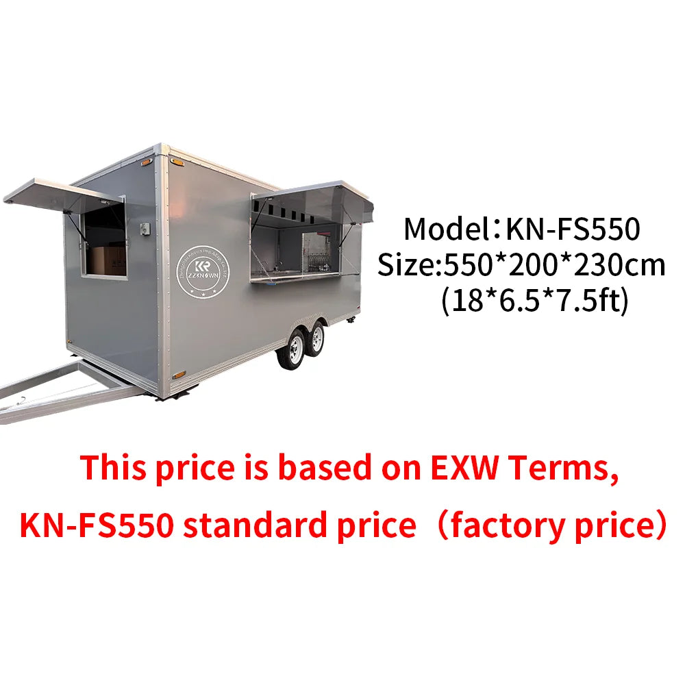 USA Standard Fast Food Truck Mobile Catering Trailer With DOT VIN Concession Food Trailer for Bubble Tea