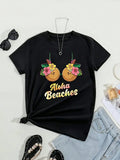 Beach Party Tee | Women's Aloha Floral Print – Quick-Dry Cotton Crew Neck for Travel & Casual Glam, Stretchy