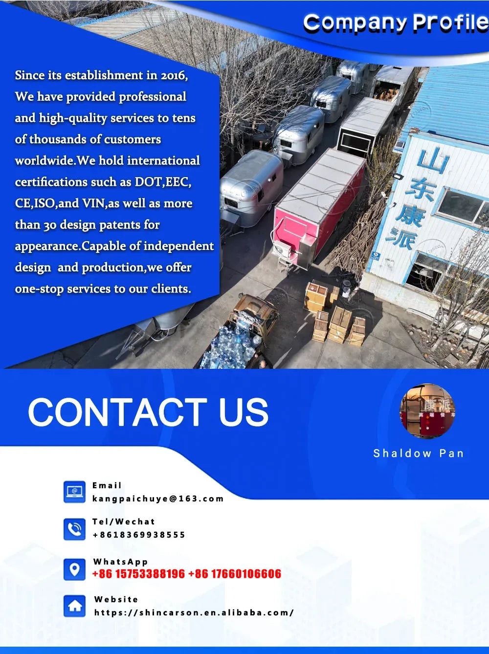 Fully Equipped Ice Cream Food Truck with Full Kitchen Trailer, Fast Food Trailer, Mobile Street Food Cart