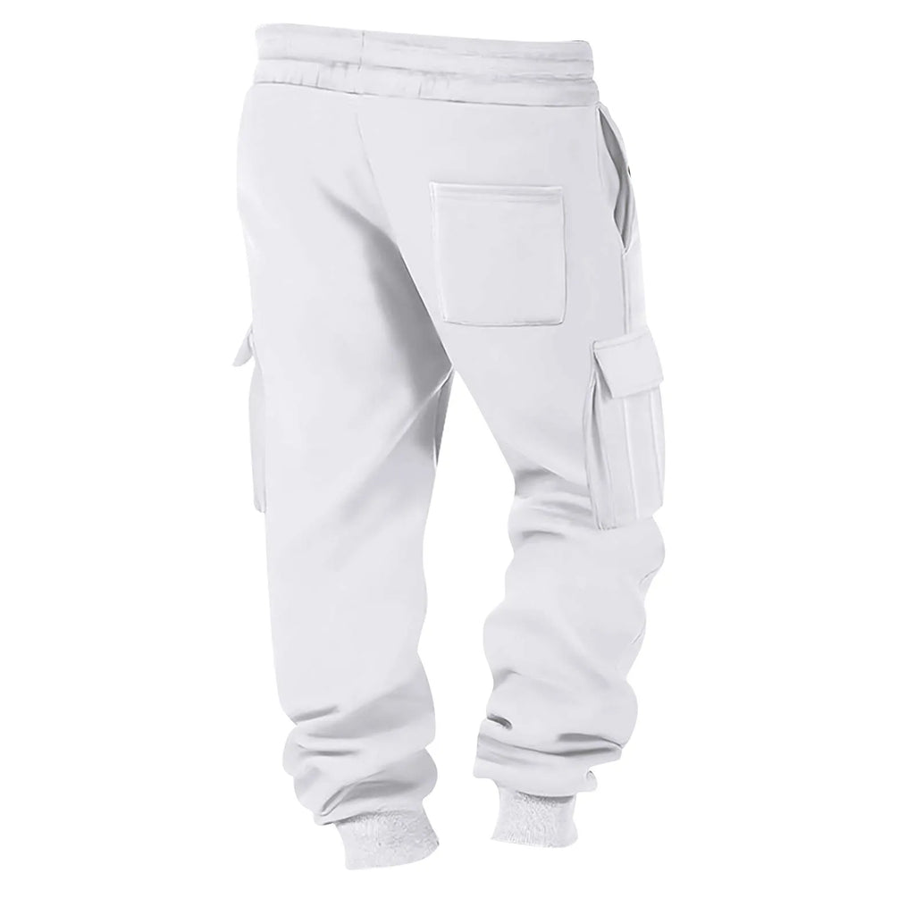 Men's Cargo Pants 2025 New Casual Loose Autumn Winter Straight Baggy Pants Multi-Pockets Solid Color Pinting Sweatpants ﻿