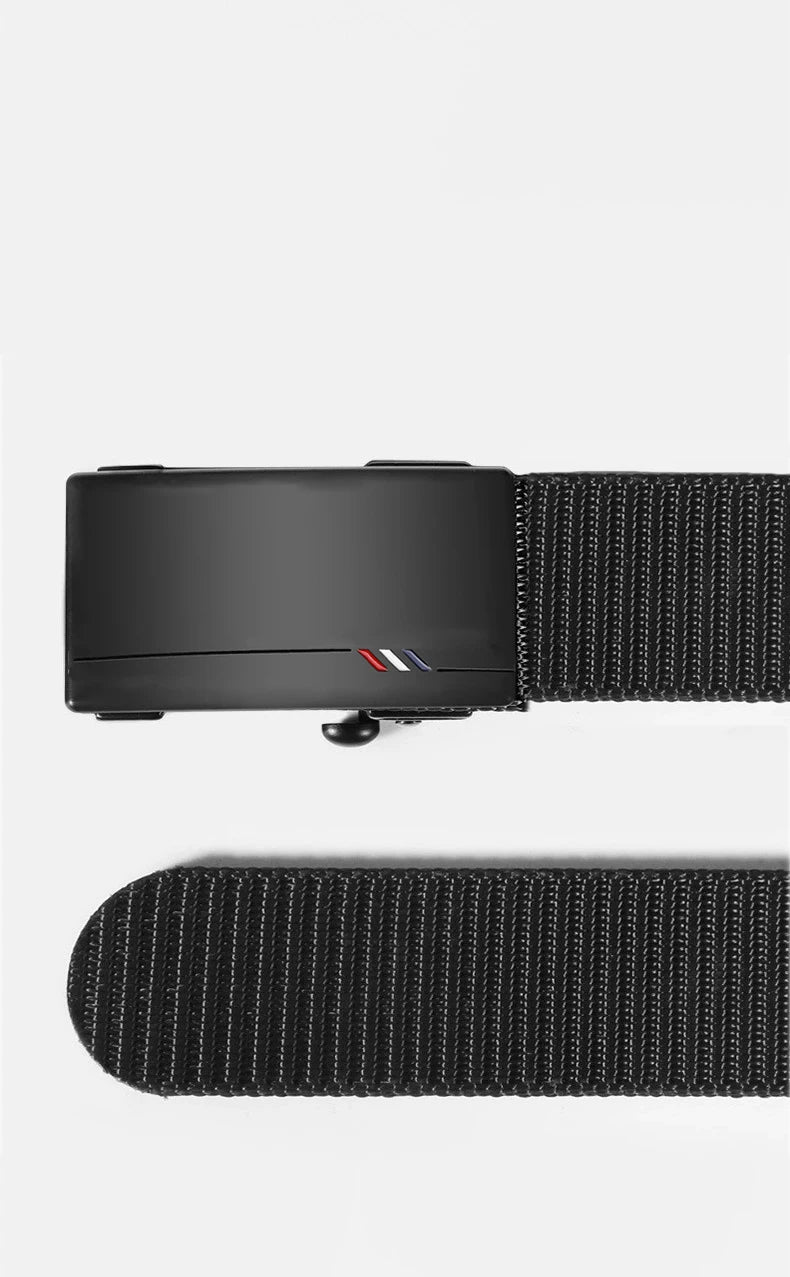 Men's Woven Belt Nylon Material Toothless Automatic Buckle Belts For men, Outdoor Sports And Leisure Strap, Fashion Jeans Belt