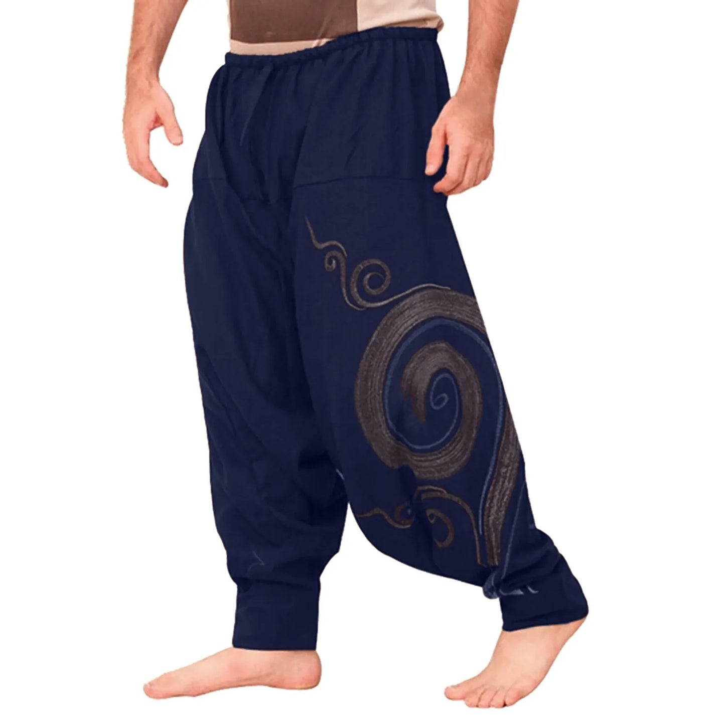 Men's Long Casual Print Loose Trousers Large Size Nationality Sport Trousers Harem Pants Sweatpants Pantalones Hombre