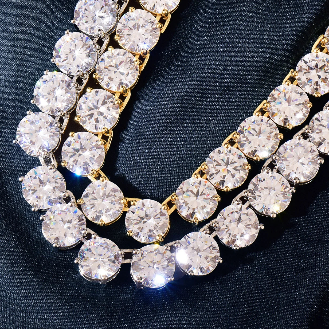 CUC Gold Color Tennis Chain 5mm 6mm 10mm One Row AAA Zircon Iced Out Necklace Link For Men Women Hip Hop Jewelry