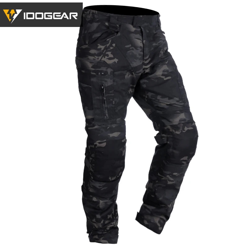 IDOGEAR Combat UFS Pants Tactical Pants w/ Knee Pads Camo Trousers 3209