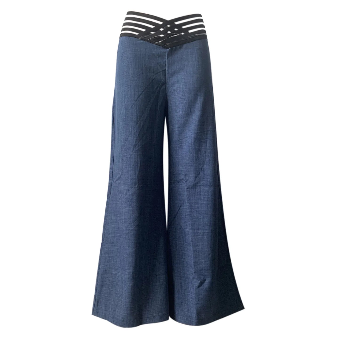 Women Flared Pants Elegant Office Lady Casual Blended Material