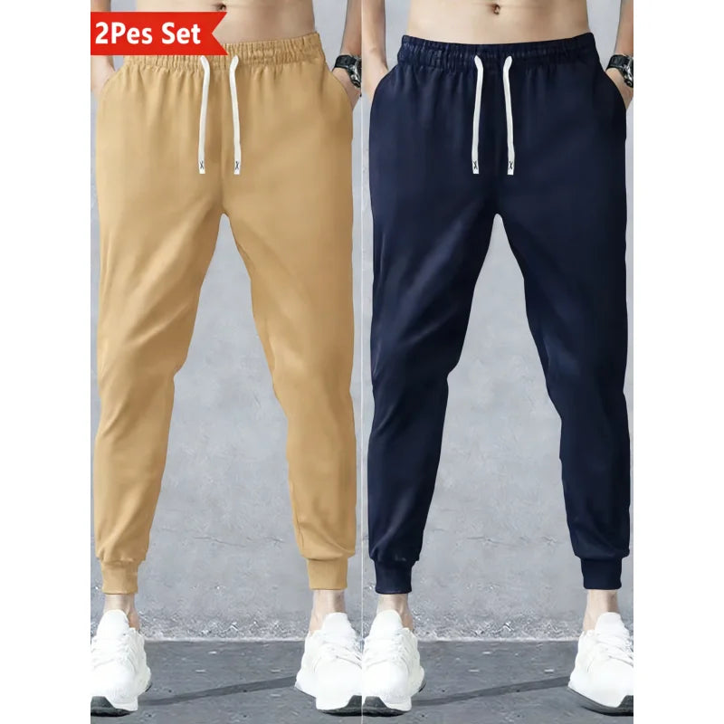 2-Pack Men Trousers Sports Pants Casual Summer Man Clothing Sweatpants Spring 2026 Light Weight Men's Adult Y2k Black Trousers