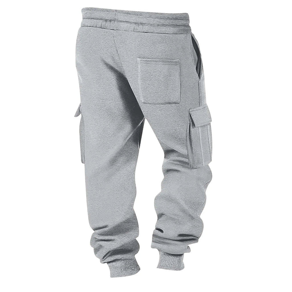 2025 Mens Sweatpants Straight Fit Joggers For Sports And Streetwear Loose Oversized Drawstring Long Pants Men Multi-Pocket Pants