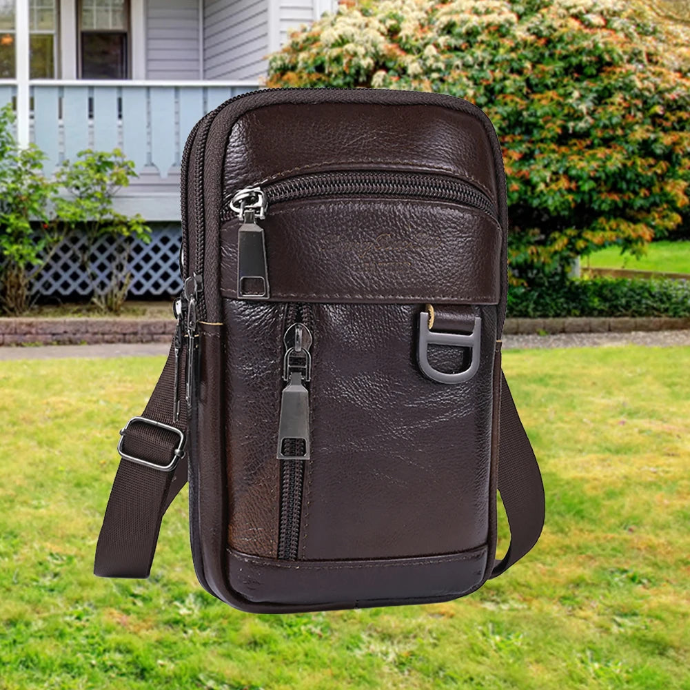 Men Stylish Crossbody Bag Waterproof Leather Simple Shoulder Bag Lightweight Fashion Sling Bag Men Daily Sports Bag