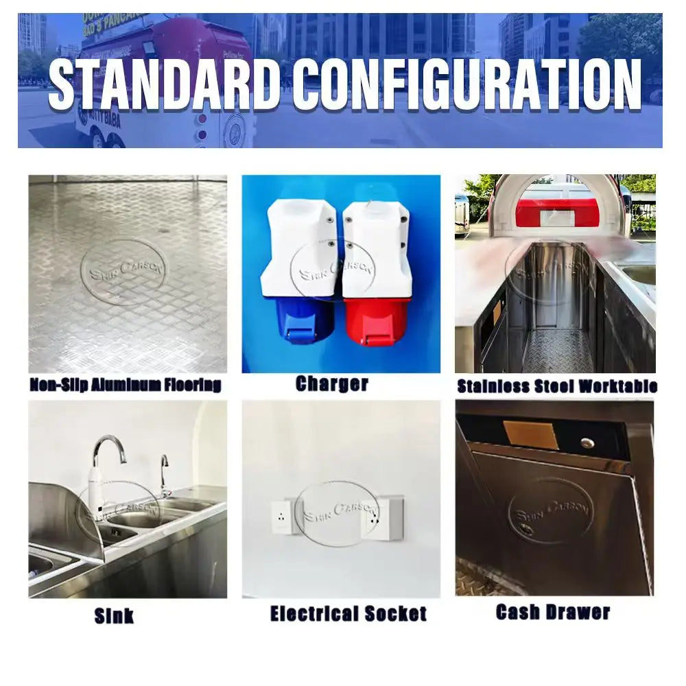 Fully Equipped Ice Cream Food Truck with Full Kitchen Trailer, Fast Food Trailer, Mobile Street Food Cart
