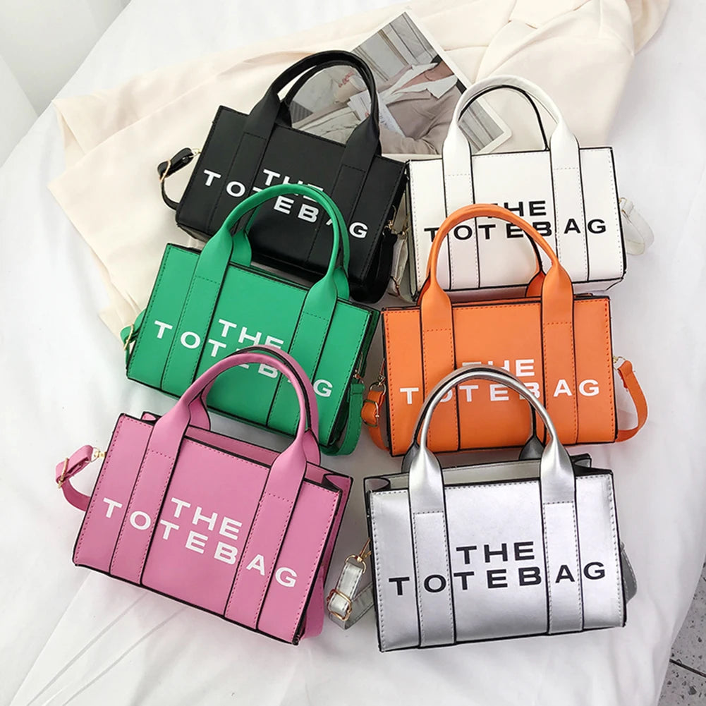 The Small Leather Tote Bag For Women Trendy PU Leather Handbag Casual Simple Adjustable Straps Female Satchel For Work Travel