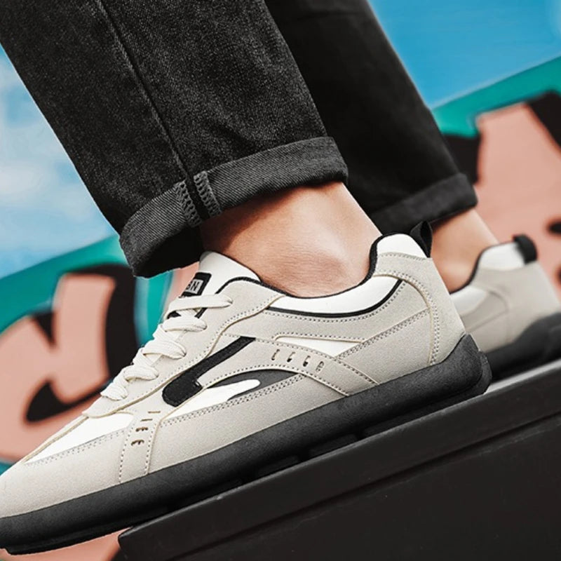Men's Casual Sports Shoes with Low Heel Round Toe Soft Sole Multi-color Design Fashionable Large Size Walking Board Shoes