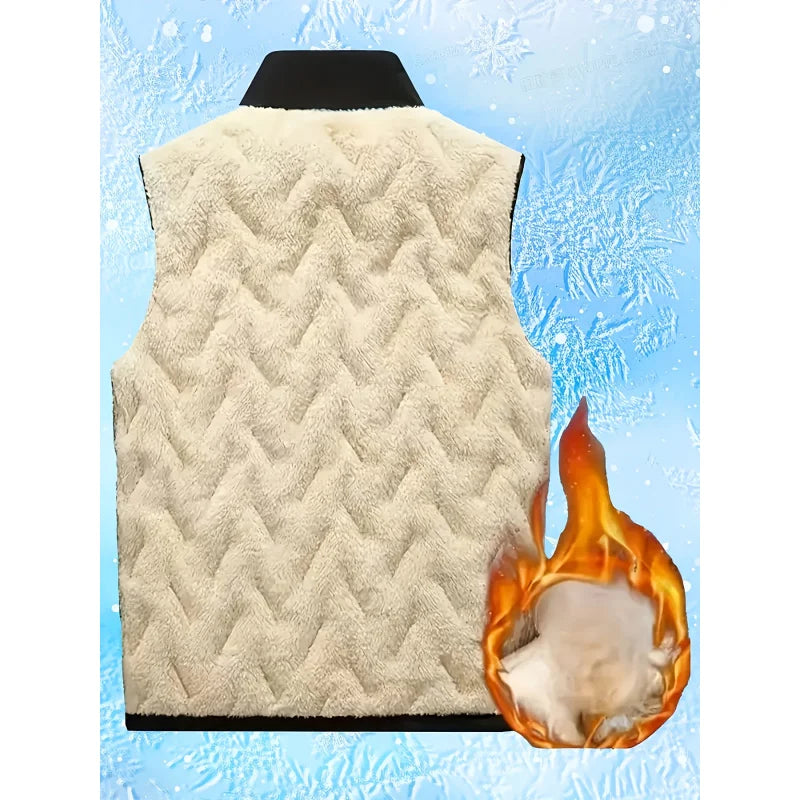 Autumn and Winter Fashion Men's Cotton Casual Multifunctional Plus Size Warm Standing Vest Sleeveless Top Collar Best Biker Duck