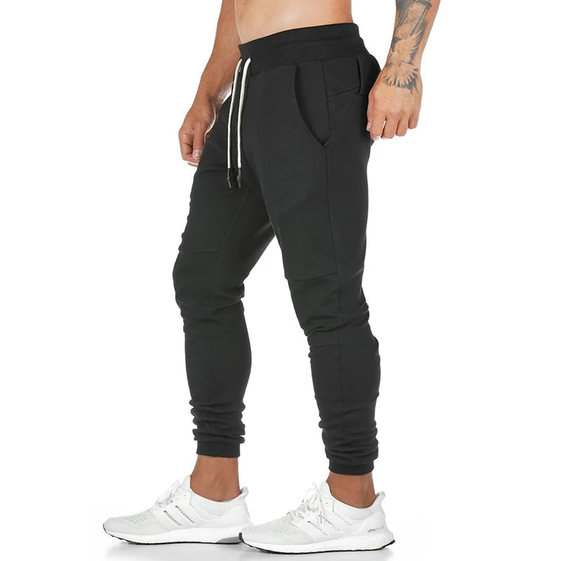 Men's Cotton Gym Pants Lightweight Stretch Yoga Jogger Sweatpants Pockets Outdoor Sports Workout Jogging Running Trousers