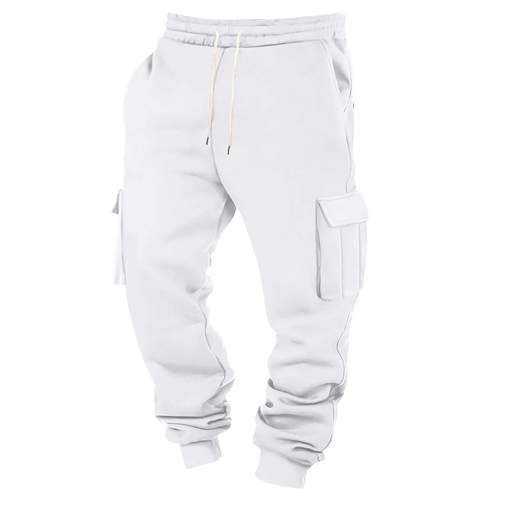 2025 Mens Sweatpants Straight Fit Joggers For Sports And Streetwear Loose Oversized Drawstring Long Pants Men Multi-Pocket Pants