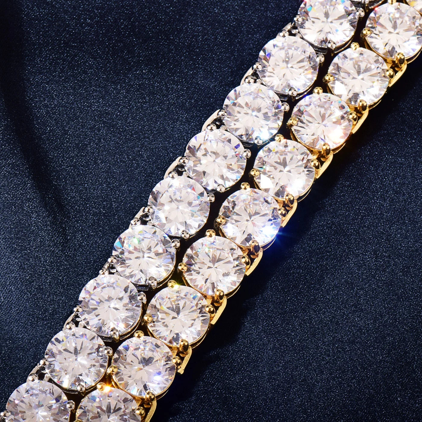 CUC Gold Color Tennis Chain 5mm 6mm 10mm One Row AAA Zircon Iced Out Necklace Link For Men Women Hip Hop Jewelry