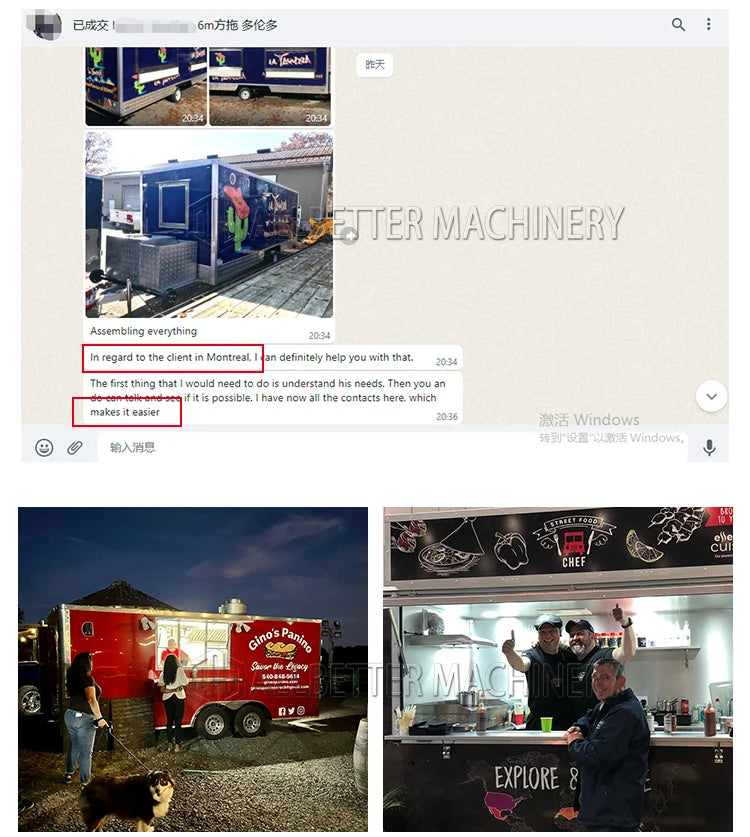 Allbetter 20ft Concession Food Trailer Mobile Food Truck Trailer Full Kitchen Bbq Pizza Fast Food Cart for Food Business