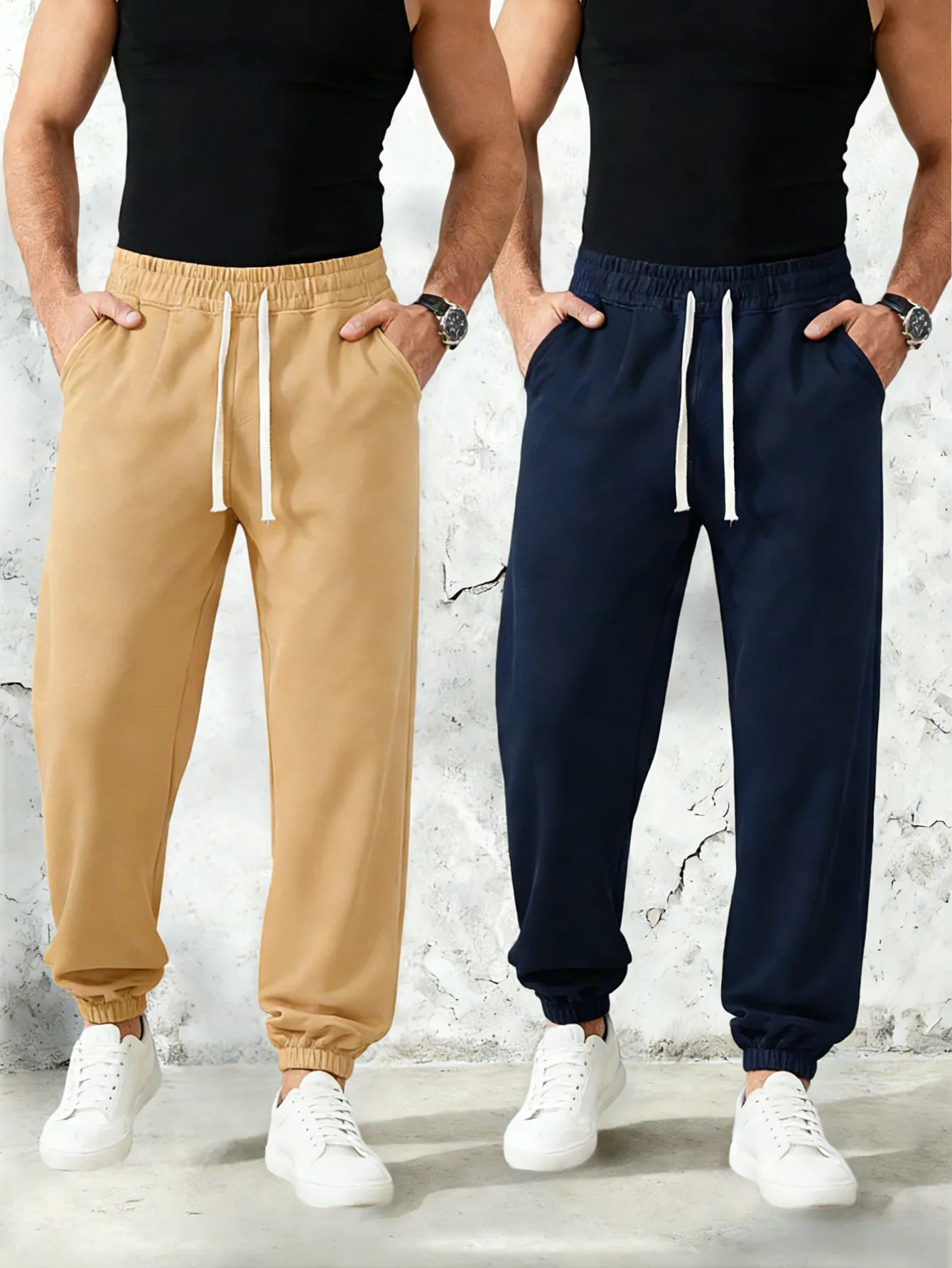 2 Pack Clothing Y2k Pants Man Cargo Casual Black Men Spring Men's Sweatpants Baggy 2026 Clothes Elastic Waistband Sports Boys