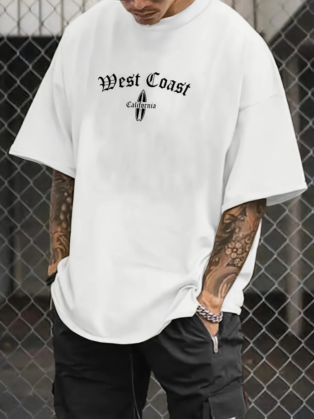 Gothic style new summer men's letter printed breathable and comfortable round neck T-shirt outdoor casual fashion top
