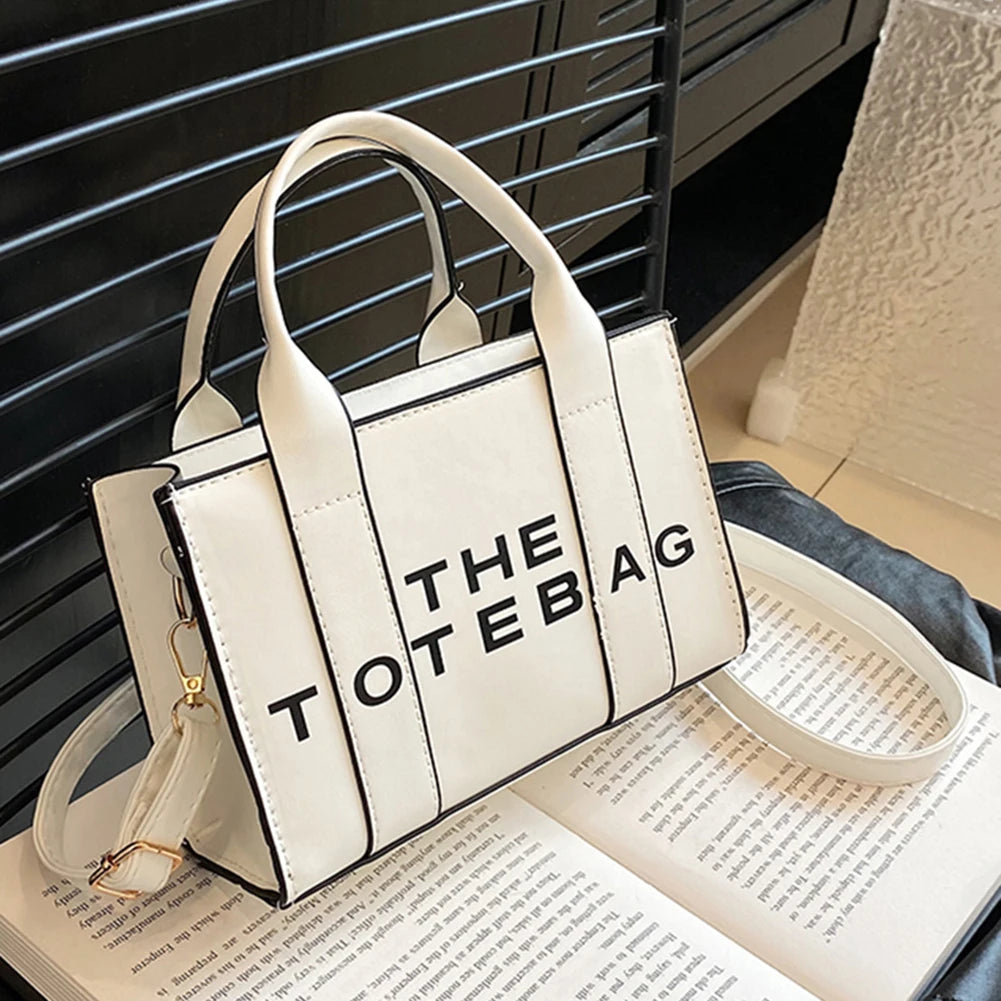 The Small Leather Tote Bag For Women Trendy PU Leather Handbag Casual Simple Adjustable Straps Female Satchel For Work Travel