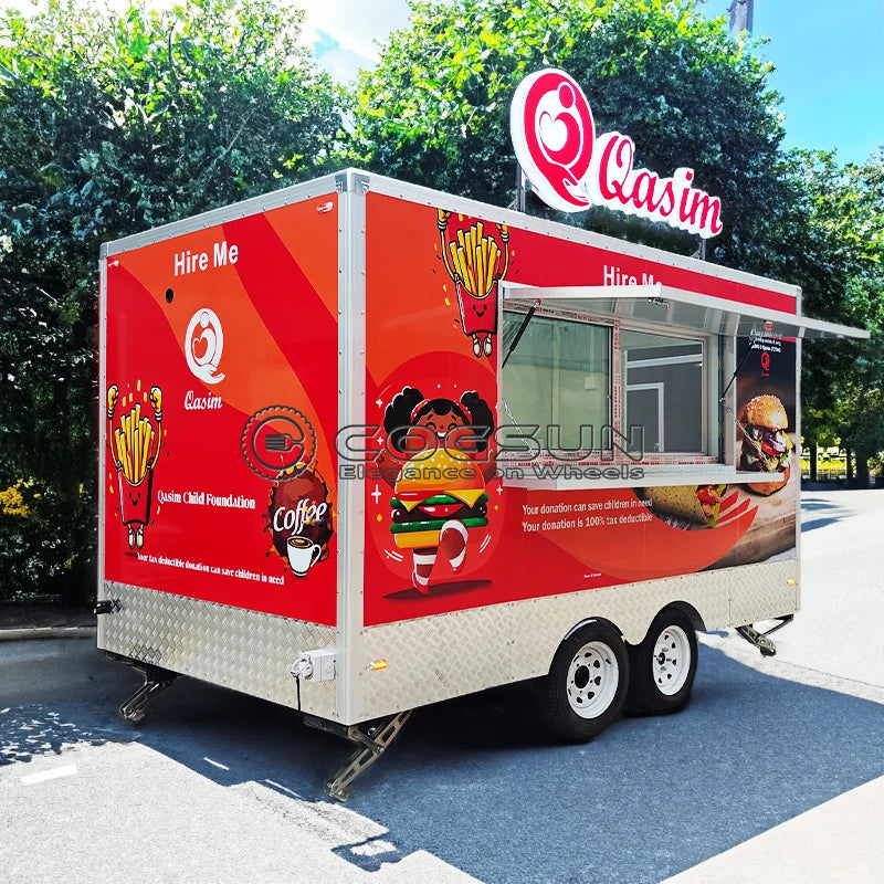 Stainless Steel BBQ Food Truck with Full Kitchen Designed for High Volume Cooking